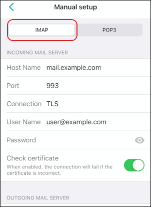 Aqua Mail - iOS - IMAP config