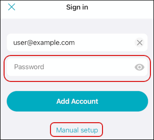 Aqua Mail - iOS - Password - Manual setup