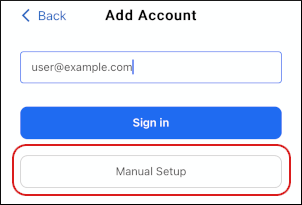 BlueMail - Manual Setup