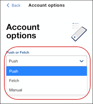 BlueMail - Options - Push or Fetch