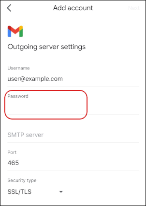 Gmail - Outgoing server settings