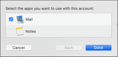 macOS - Mail - IMAP - Select apps