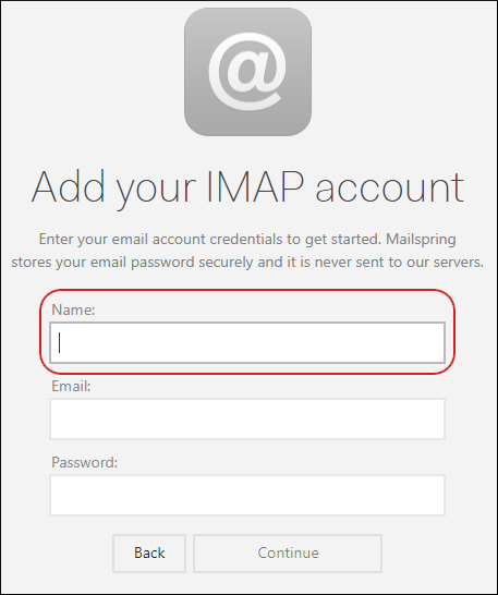 Mailspring - IMAP name
