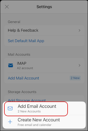 Outlook - Add email account