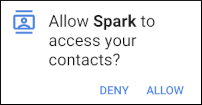 Spark Mail - Contacts Access - Deny / Allow