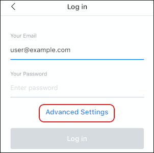 Spark Mail - Log in - Advanced Settings