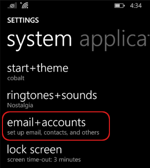 Windows Phone - email+accounts