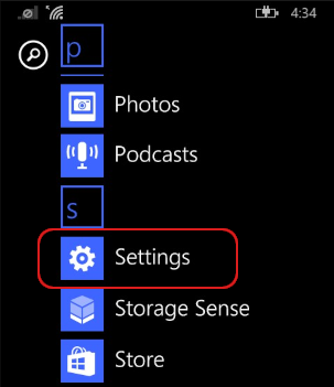 Windows Phone - Settings