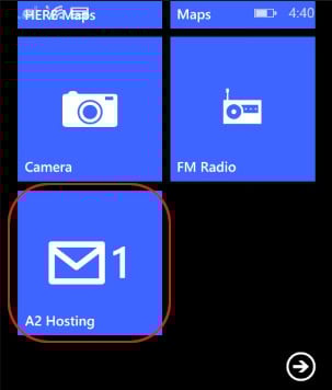 Windows Phone - Start screen
