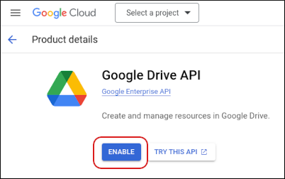 Google Cloud Console - Enable API