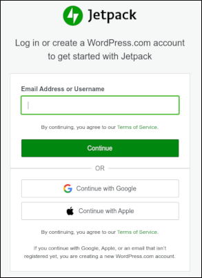 Managed WordPress - Jetpack - wordpress.com login
