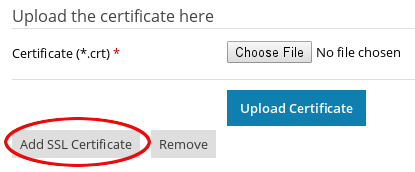 Plesk - Add SSL Certificate button