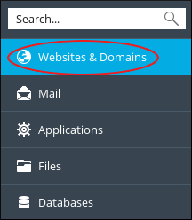 Websites and domains tab from Pleask sidebar.