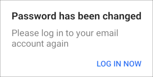 App - Password has been changed