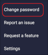 App - Sidebar - Change password