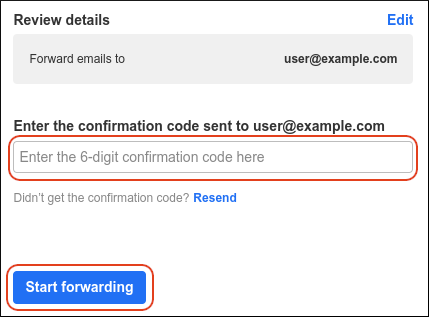 Webmail - Start forwarding