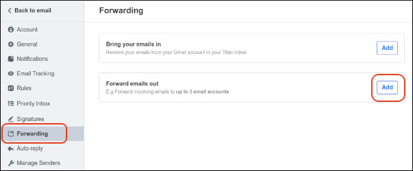 Webmail - Forwarding
