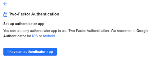 Webmail - Preferences - Security (2FA) - I have an authenticator app