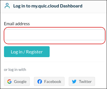 QUIC.cloud - Register - Email address