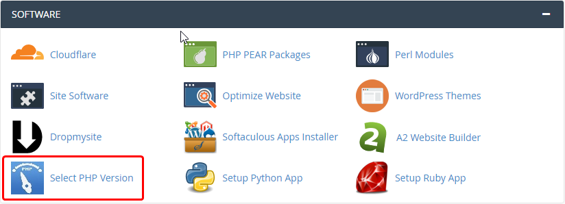 cPanel - Select PHPVersion icon