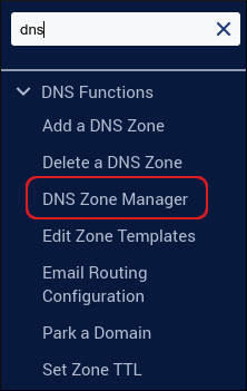 WebHost Manager - DNS Zone Manager