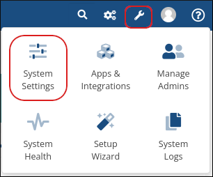 WHMCS - Wrench icon - System Settings
