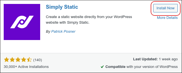 WordPress - Add new plugin - Install