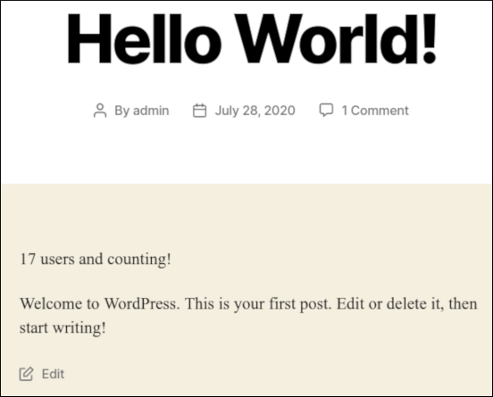 WordPress - User count example