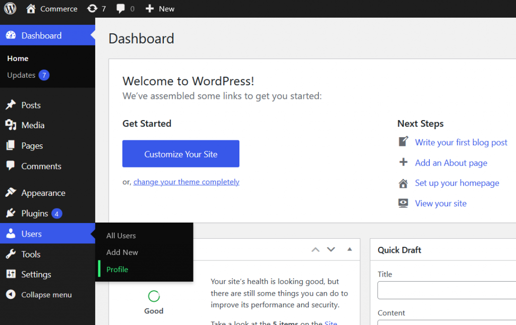 How to change WordPress admin dashboard background color